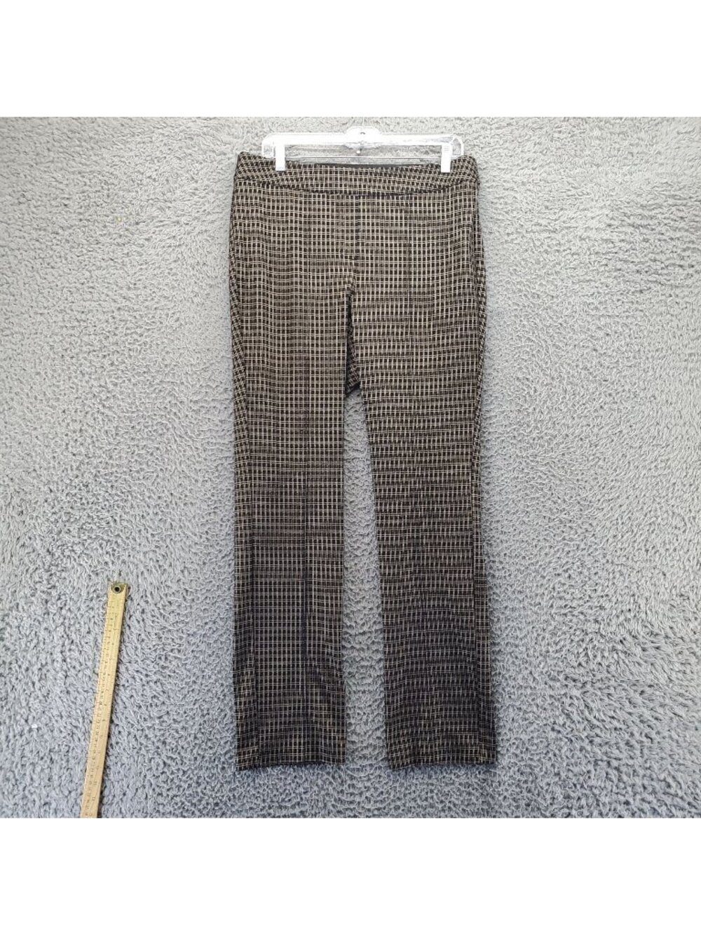 Lane Bryant Pants Womens 12 Black Brown Plaid Straight Leg Stretch Comfortable